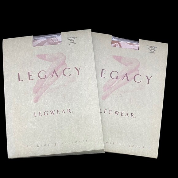 2 Pair Legacy Legwear Bodyshaper Gravity Defying Pantyhose Size B Taupe Beige - Picture 1 of 3